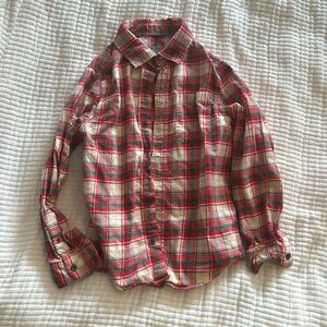 red and green plaid cat & jack flannel shirt size M 8